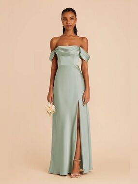 Birdy Grey Mia Dress in Matte Satin Sage